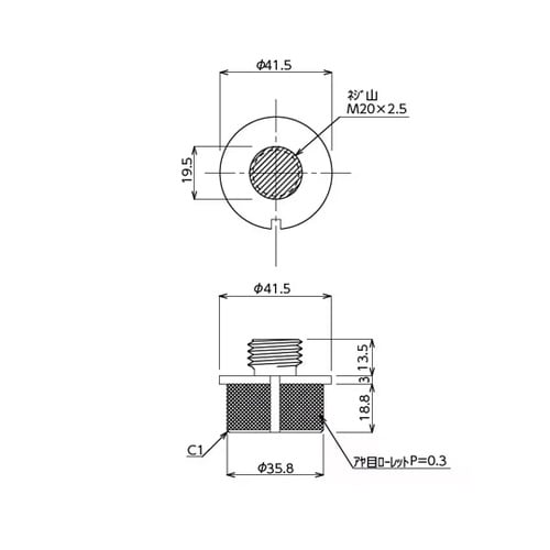 パイプ脚用ジョイント TO−108BS−