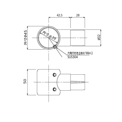 丸パイプ用一方継手 TO−125NS