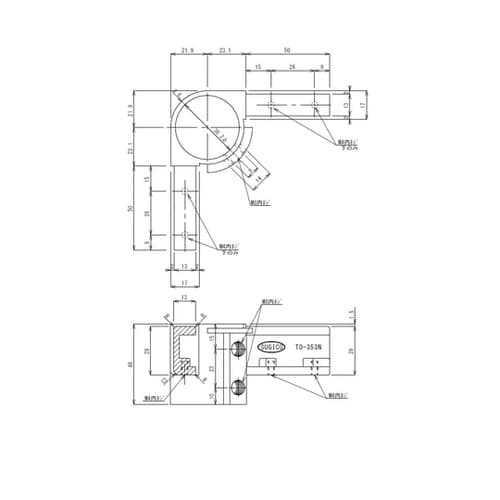 角パイプ用二方継手 TO−353N