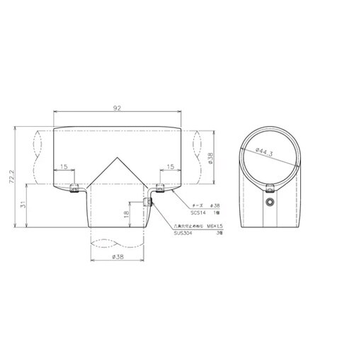 SUS316相当 チーズ(回転止ネジ付)