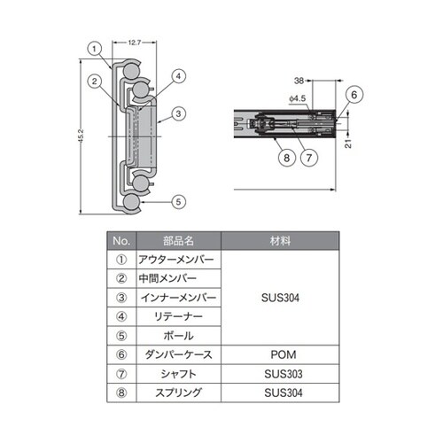 ステンレス セルフ&ソフトクロージング機