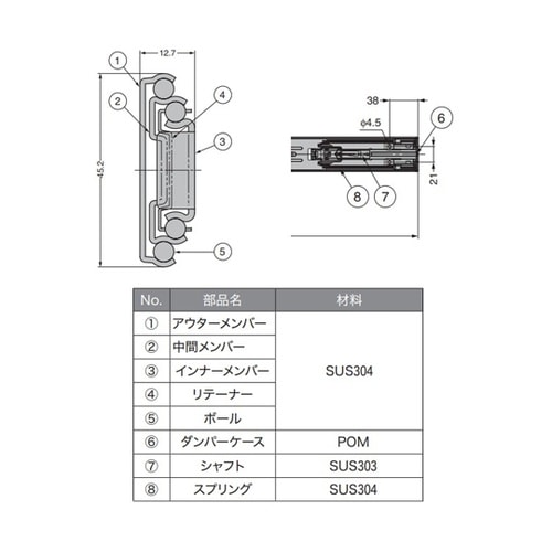 ステンレス セルフ&ソフトクロージング機