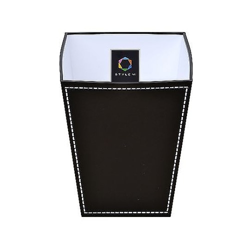 ゴミ箱 9L ステッチ 黒 日本製 シン