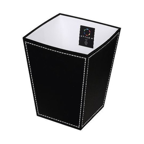 ゴミ箱 9L ステッチ 黒 日本製 シン