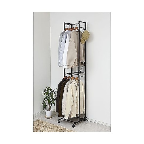 ハンガーラック 2段 スリム 伸縮タイプ