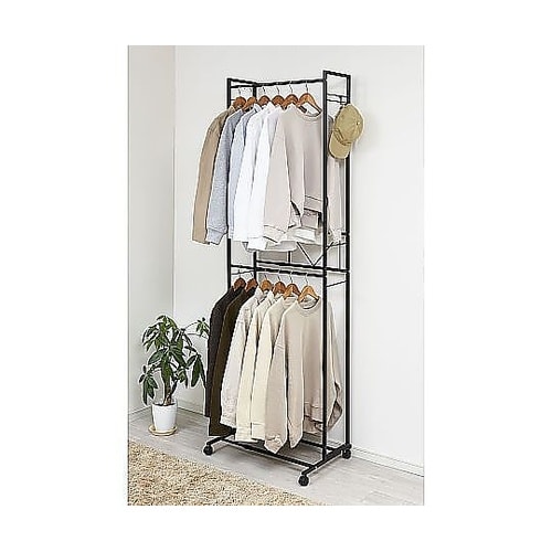 ハンガーラック 2段 ワイド 伸縮タイプ