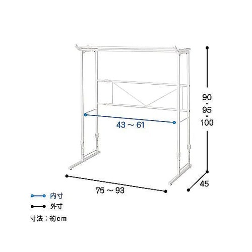 ハンガーラック ダブル 押入れ 伸縮タイ