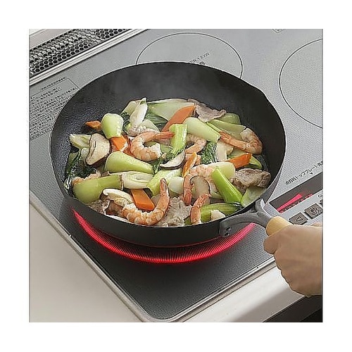 いため鍋 28cm IH対応 鉄製 ファ