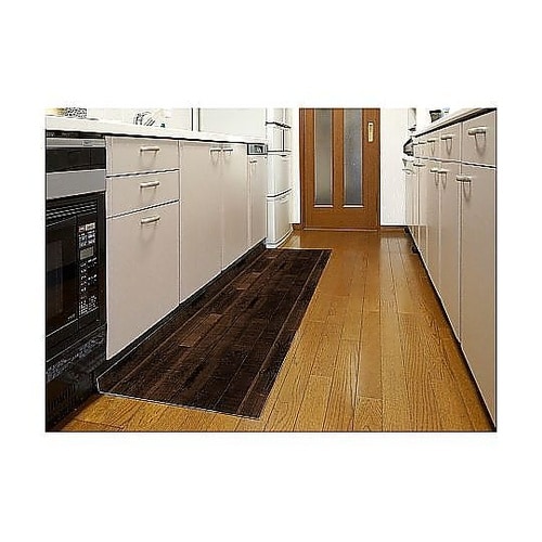 キッチンマット 木目調 L字型 57×1