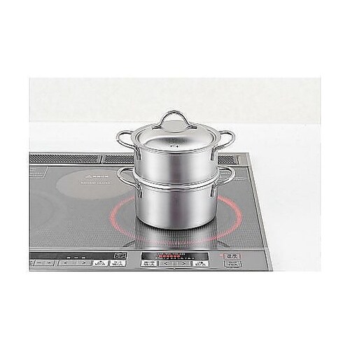 両手鍋 14cm IH対応 2段蒸し器付
