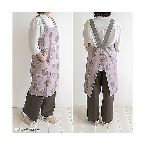 エプロン おかべてつろう ネコ 綿100