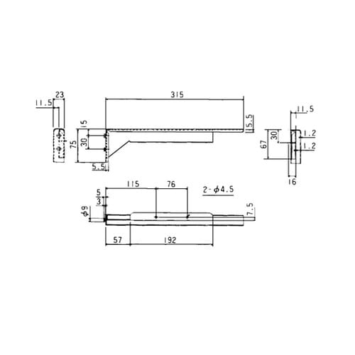 棚受ブラケット 直315右 TO−185