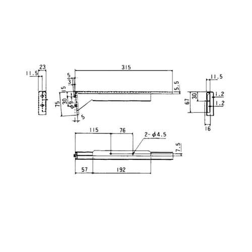 棚受ブラケット 勾315右 TO−185