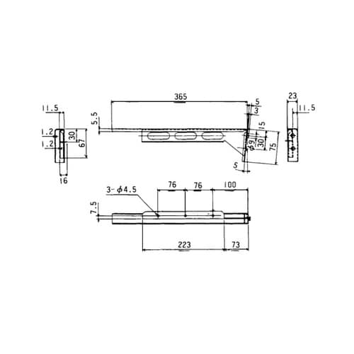 棚受ブラケット 勾365左 TO−185