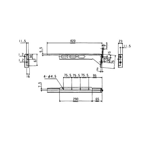 棚受ブラケット 勾420左 TO−185
