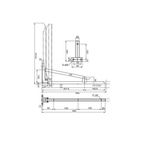大型折りたたみ棚受ブラケット TO−49