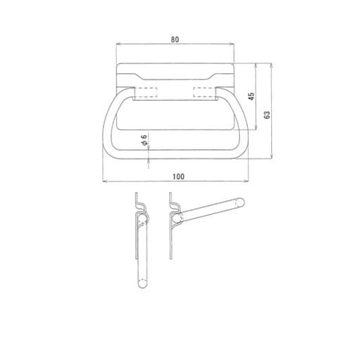 ストッパー付ステンレス取手 1セット(2