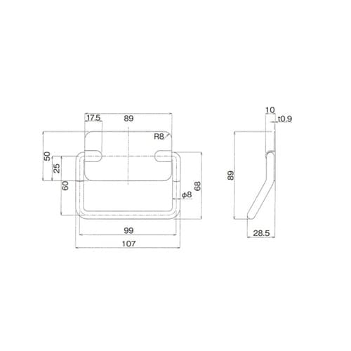 ステンレス可動取手 1セット(2ヶ入)