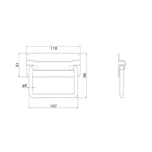 ステンレス可動取手 1セット(2ヶ入)