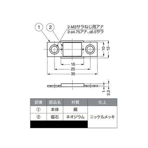 平行極薄型マグネットキャッチ TO−28