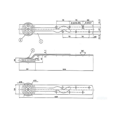 吊戸車 規格75mm