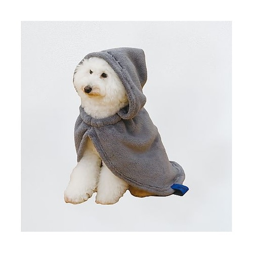 タオル 犬 抗菌 ペットローブ M グレ