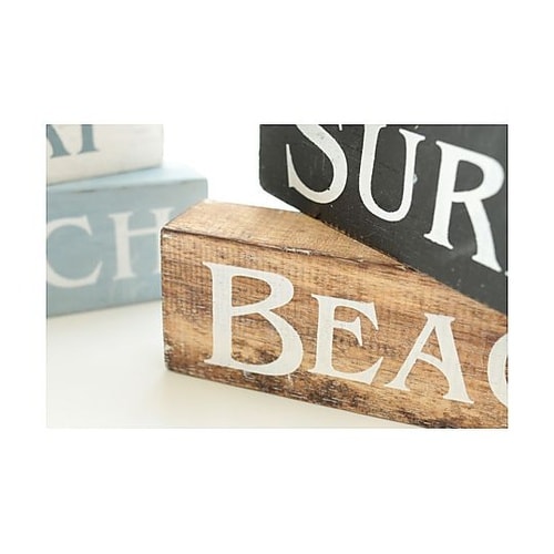 オブジェ ウッドブロック 木製 ブルー