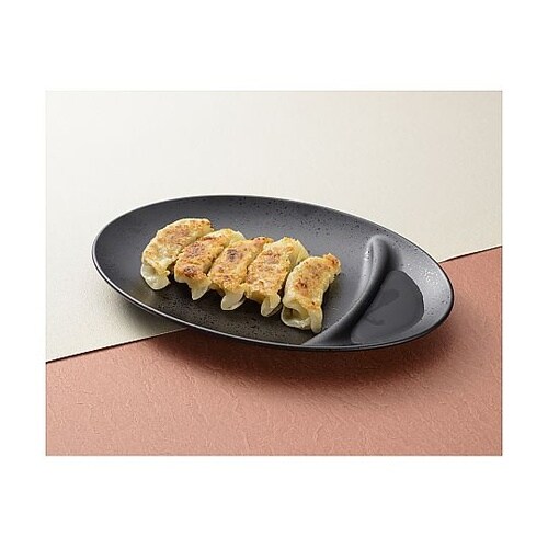 餃子皿 石目塗 黒 M18177−7