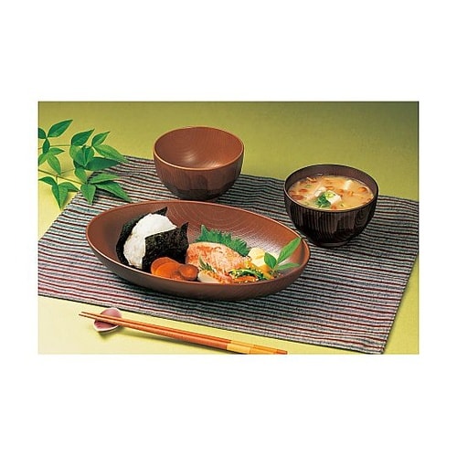 プレート 欅杢目オーバルプレート ライト