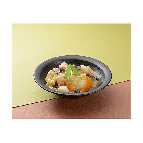 山中 中華皿 石目塗 黒 M18108−