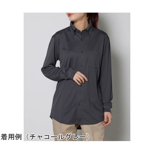 ユニセックスボタンダウン長袖シャツ ブラ