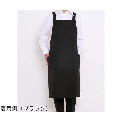 バッククロス胸当てエプロン ブルーグレー