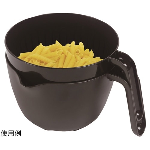 レンジで使える持ち手付ザルボウル BK