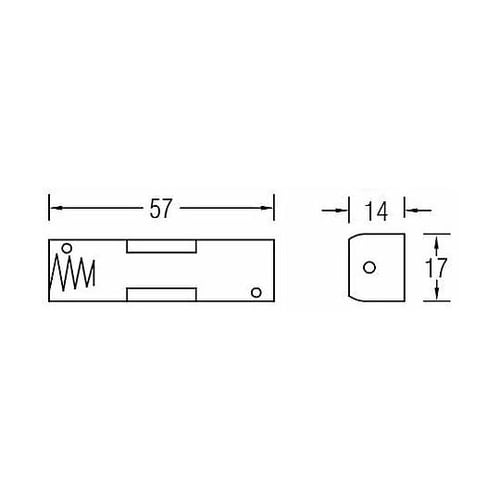 電池ケース 単3×1本 ラグ端子 BH−