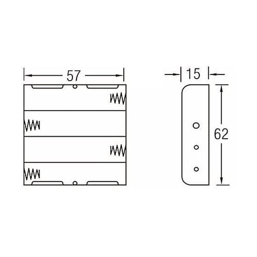 電池ケース 単3×4本 ピン BH−34
