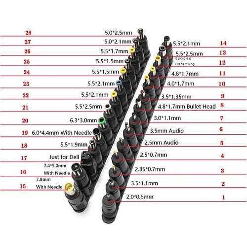5.5/2.1mm DCプラグ変換アダプ
