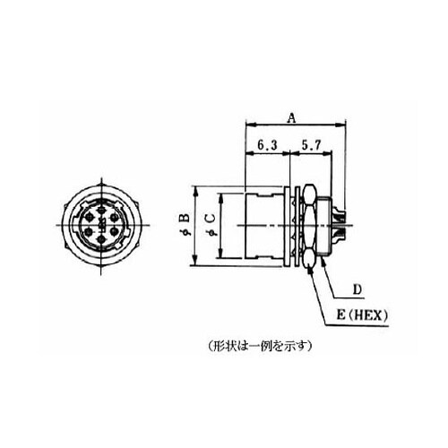 HR10Aレセプタクル 5極 HR10A
