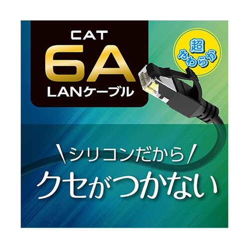 CAT.6A LANケーブル 1m ブラ