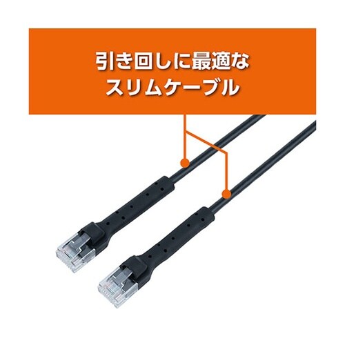 CAT6A LANケーブル 1m ブラッ