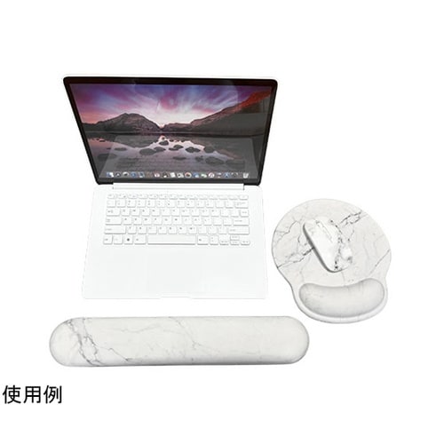 大理石柄 クッション付きマウスパッド 白