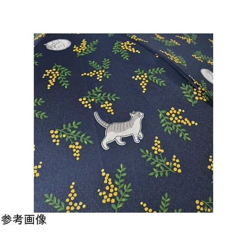 MKN 55cm耐風楽ミニ傘 小花と猫