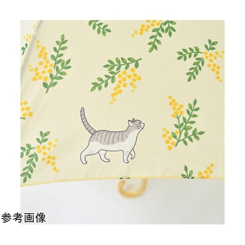 MKN 55cm耐風楽ミニ傘 小花と猫