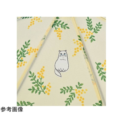 MKN 55cm耐風楽ミニ傘 小花と猫