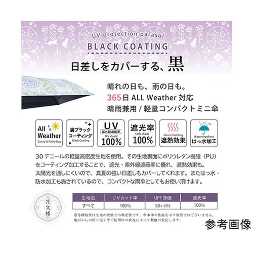 MKN 黒PU傘 50cm軽量コンパクト