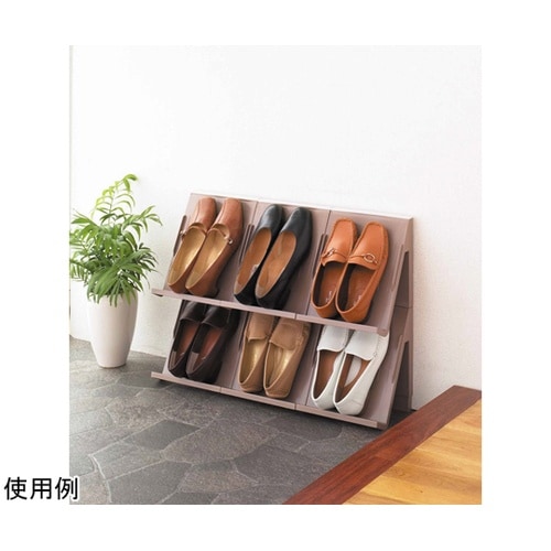 シューズラック 壁面収納 ブラウン 1セ