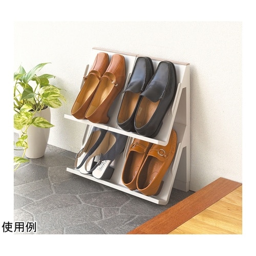 シューズラック 壁面収納 アイボリー 1