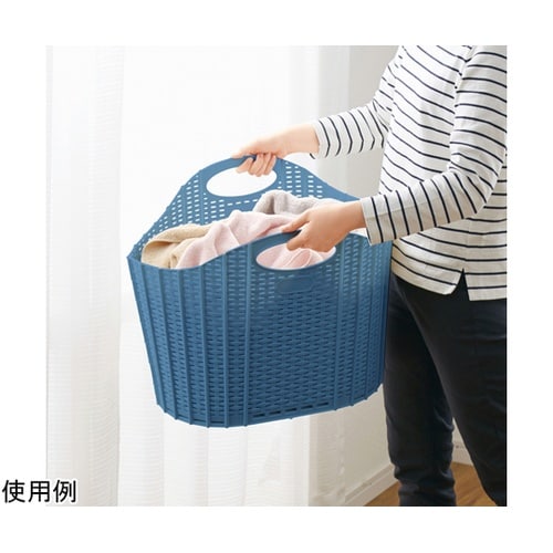 折りたためるランドリーバスケット ラタン