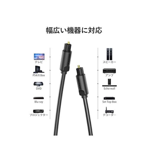 光ファイバー オーディオケーブル ブラッ