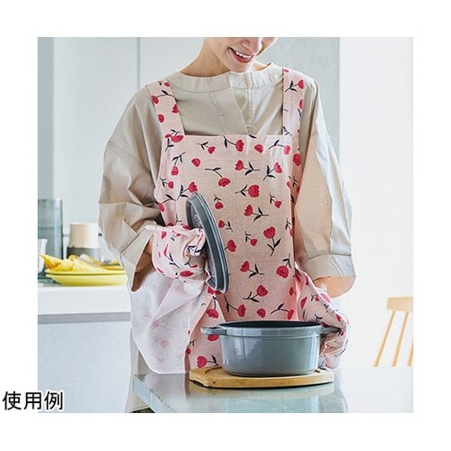 ミトン機能付きエプロン 熱いものをすぐ持