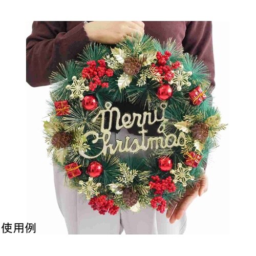 40cmクリスマスナチュラルリース レッ